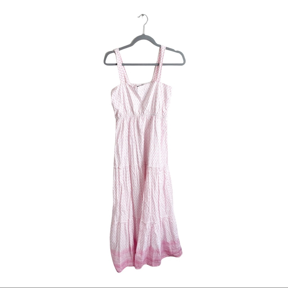 Madison Mathews Sleeveless Tiered Maxi Dress Size Large Pink